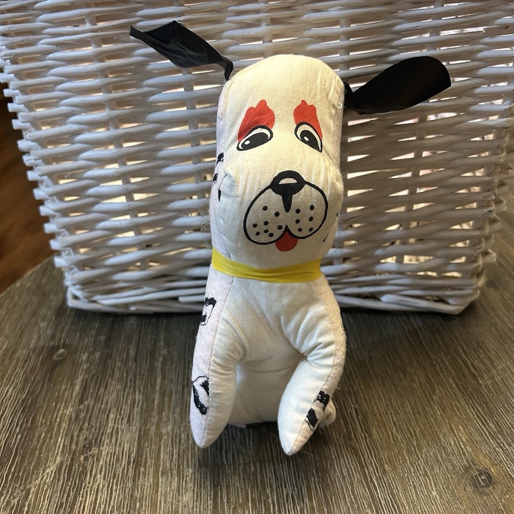 Vtg Shalom Toy Co Pink Dog Puppy Black Plastic Ears‎ Stuffed Animal Lovey Plush